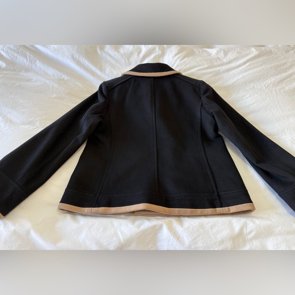 J. Crew | Women’s Large (12 to 14) | Black Tan Wool Peacoat Nello Gori Jacket - Picture 5 of 9